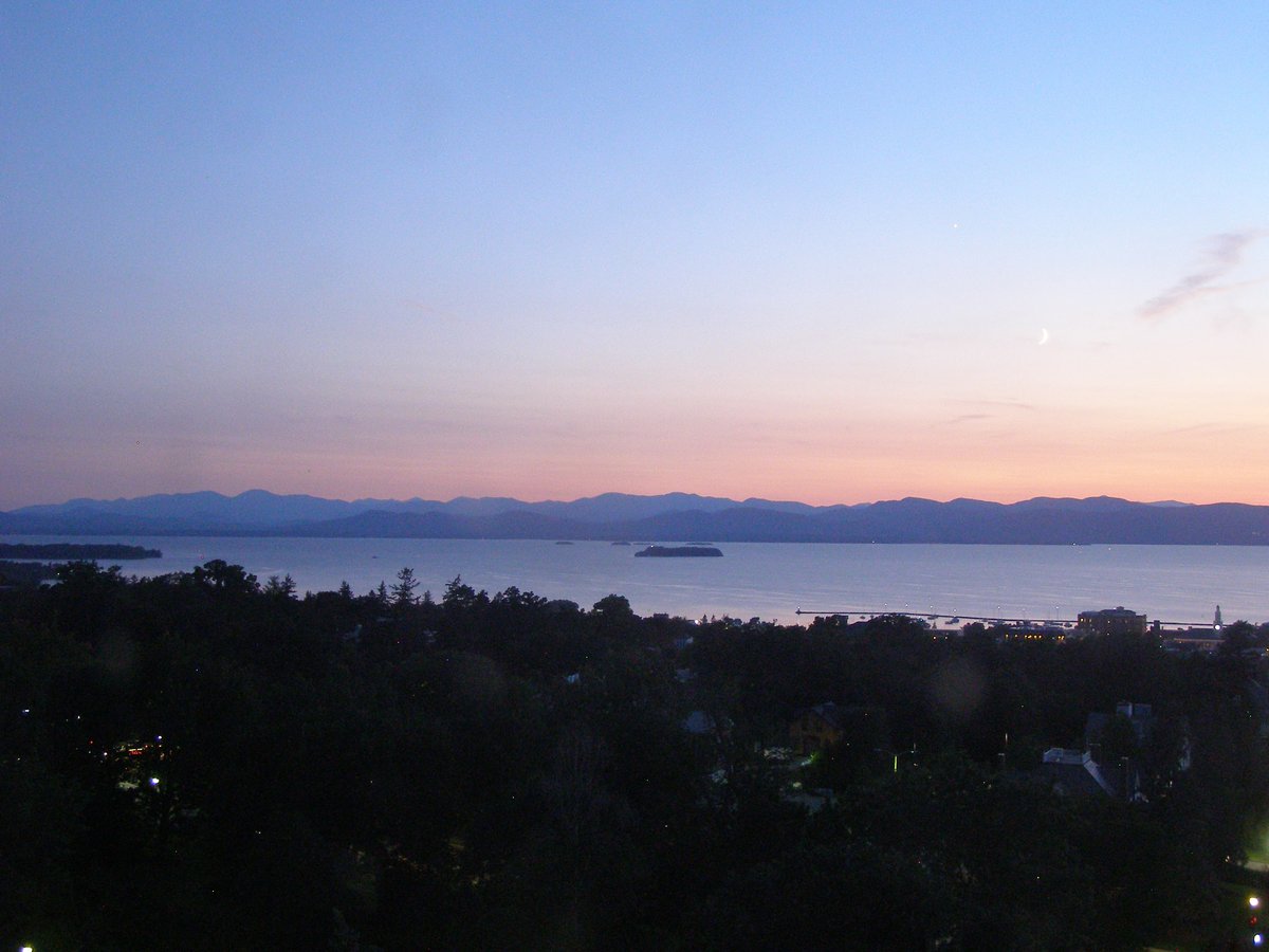 Left view, Burlington sunset on Saturday, August 15, 2026