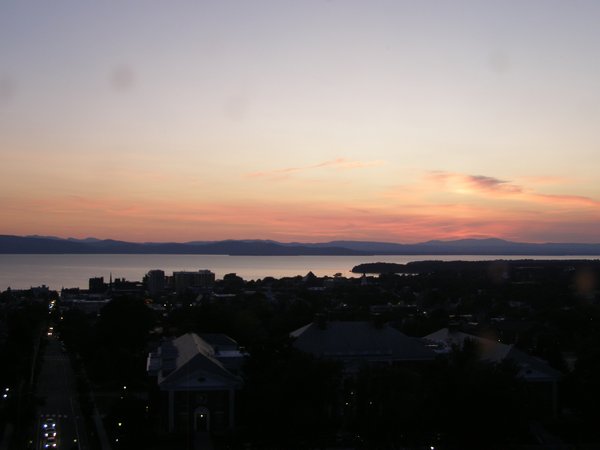 Burlington sunset on Saturday, August 15, 2026 at 8:28 PM EDT