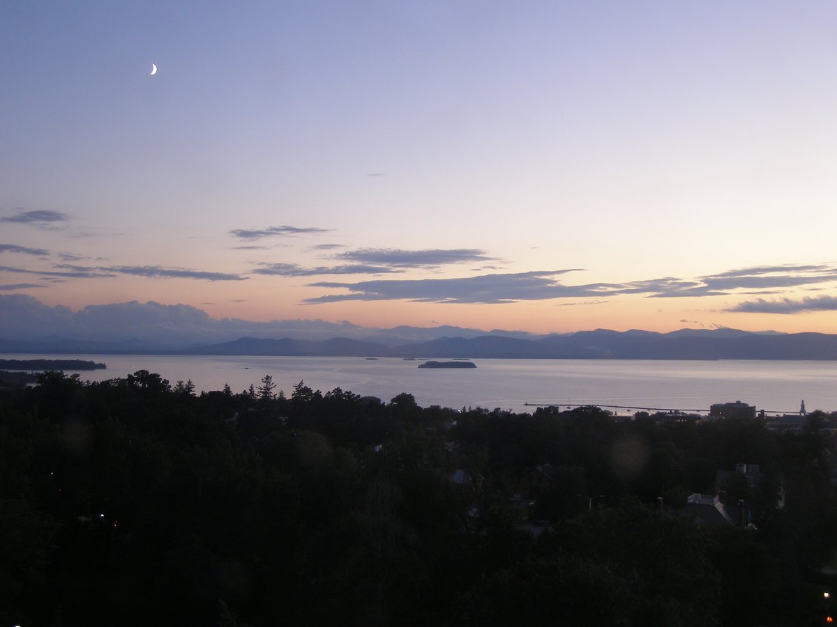 Left view, Burlington sunset on Monday, August 17, 2026