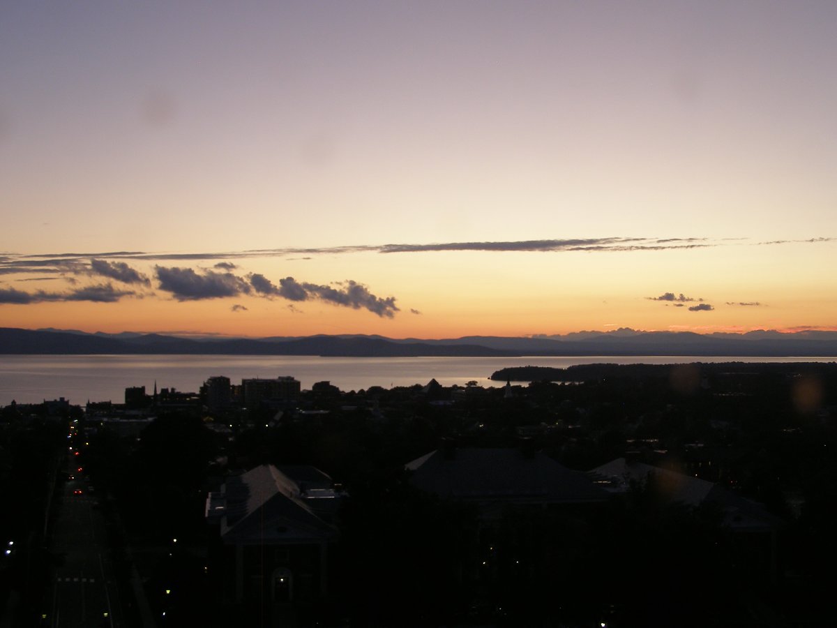 Right view, Burlington sunset on Monday, August 17, 2026