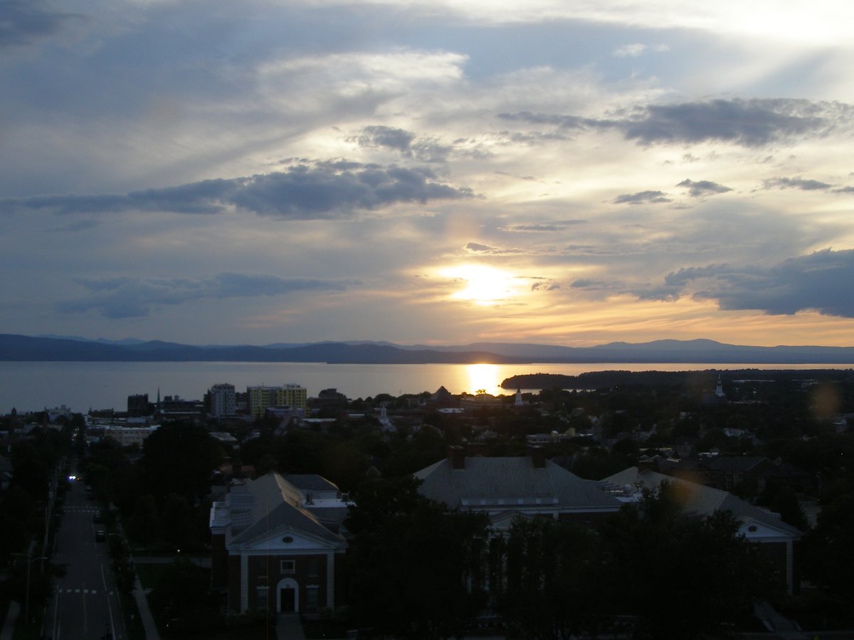 Right view, Burlington sunset on Tuesday, August 18, 2026