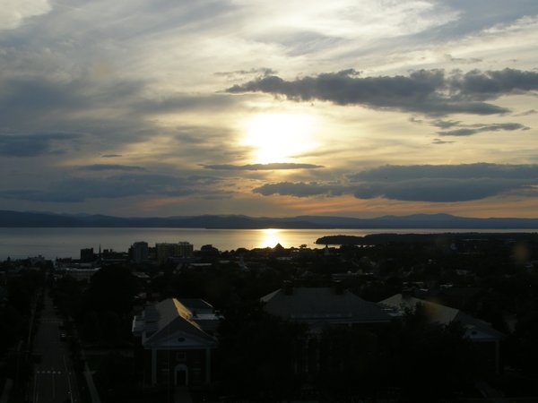 Burlington sunset on Tuesday, August 18, 2026 at 7:28 PM EDT