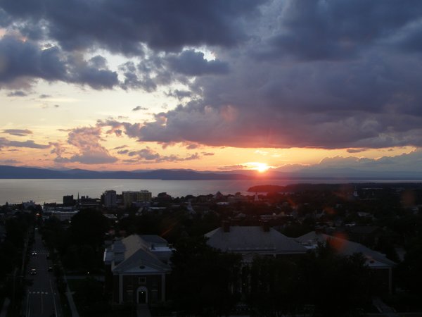 Burlington sunset on Wednesday, August 19, 2026 at 7:58 PM EDT