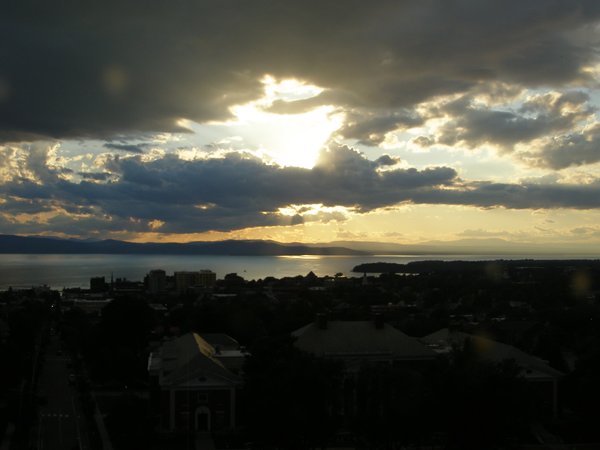 Burlington sunset on Wednesday, August 19, 2026 at 7:28 PM EDT