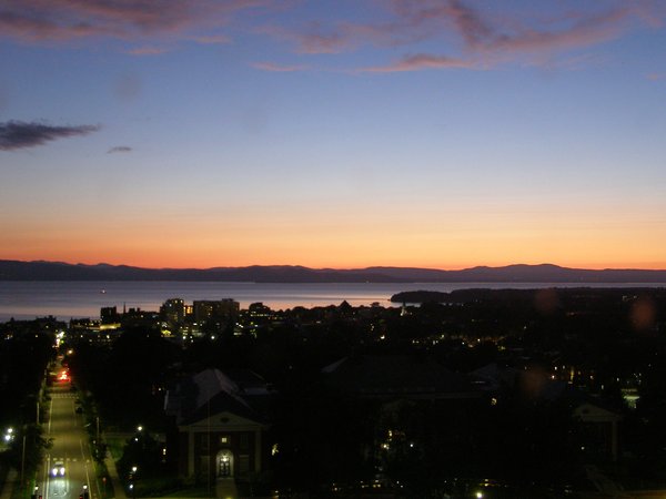 Burlington sunset on Thursday, August 20, 2026 at 8:43 PM EDT