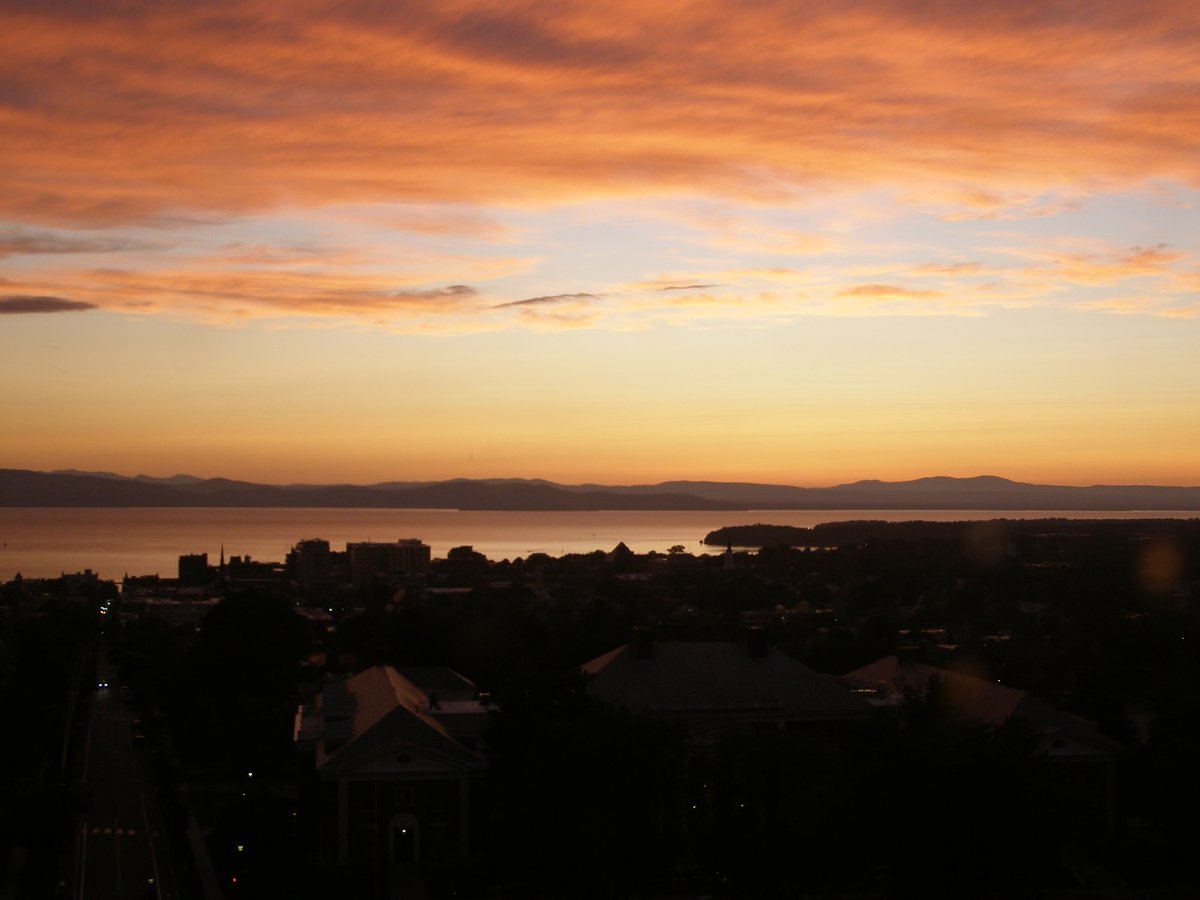 Right view, Burlington sunset on Thursday, August 20, 2026