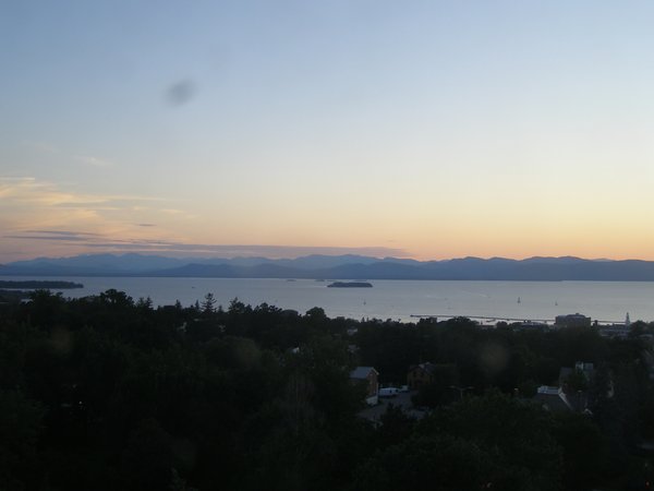 Burlington sunset on Friday, August 21, 2026 at 7:59 PM EDT