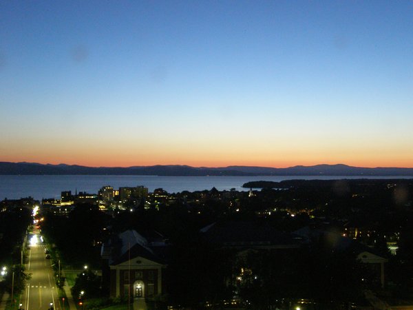 Burlington sunset on Friday, August 21, 2026 at 8:43 PM EDT
