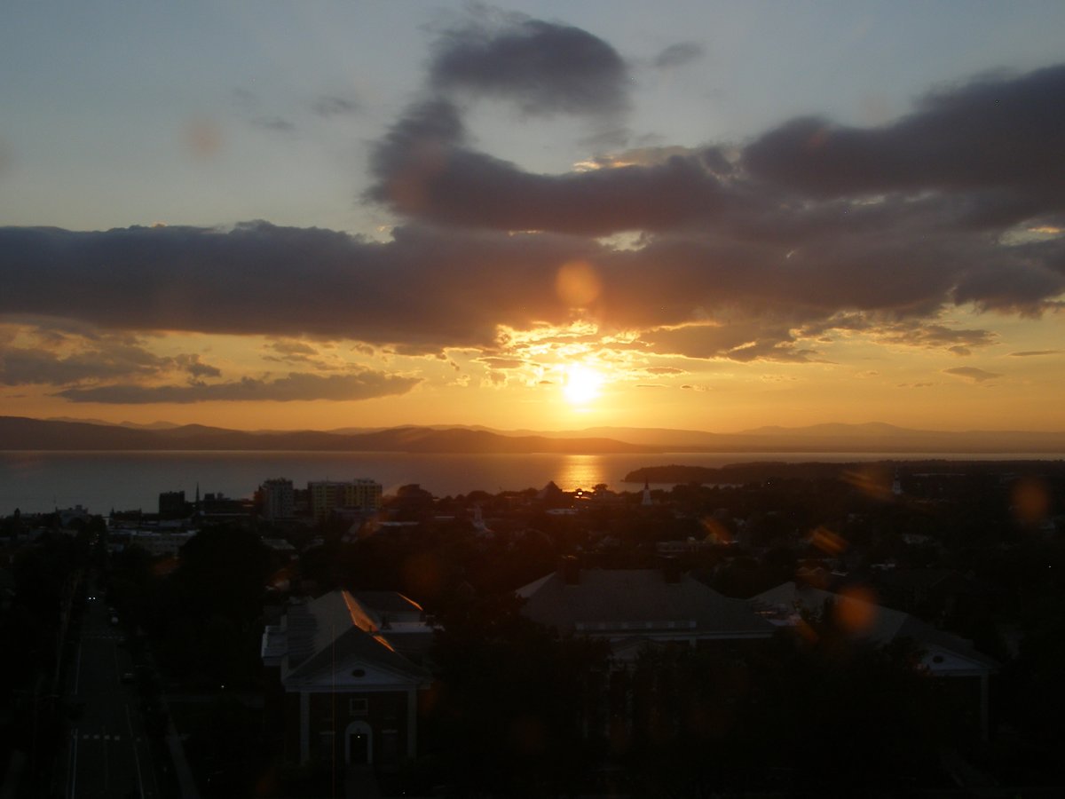 Right view, Burlington sunset on Saturday, August 22, 2026