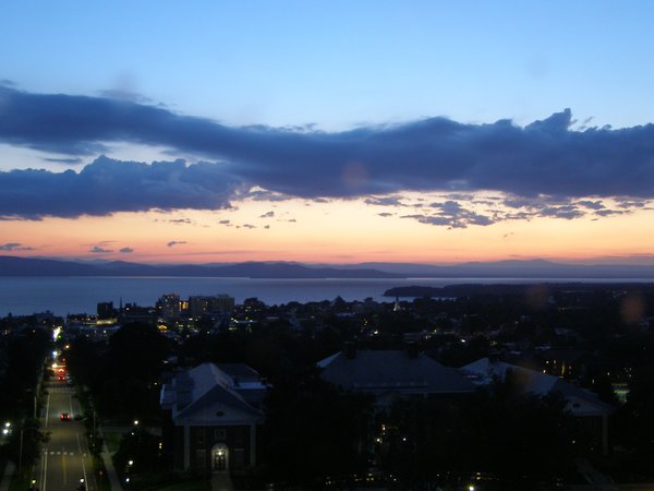 Burlington sunset on Saturday, August 22, 2026 at 8:28 PM EDT