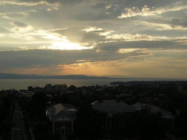 Burlington sunset on Thursday, August 27, 2026 at 7:13 PM EDT