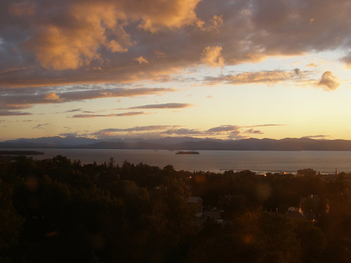 Left view, Burlington sunset on Friday, August 28, 2026