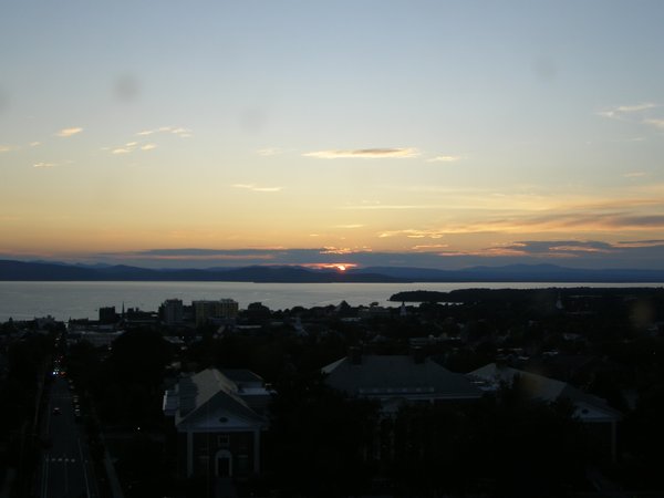 Burlington sunset on Saturday, August 29, 2026 at 7:43 PM EDT