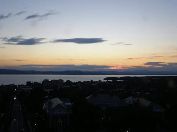 Burlington sunset on Saturday, August 29, 2026 at 7:58 PM EDT