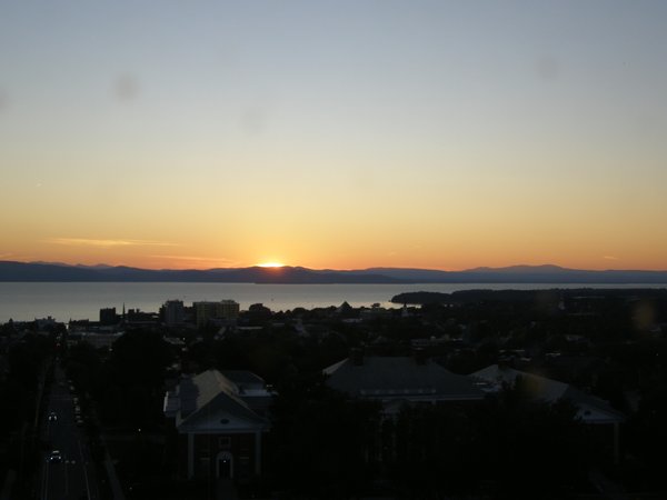 Burlington sunset on Sunday, September 6, 2026 at 7:18 PM EDT