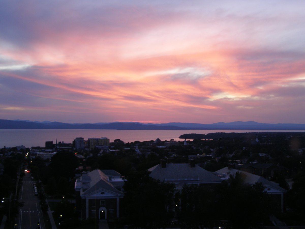 Right view, Burlington sunset on Monday, September 7, 2026