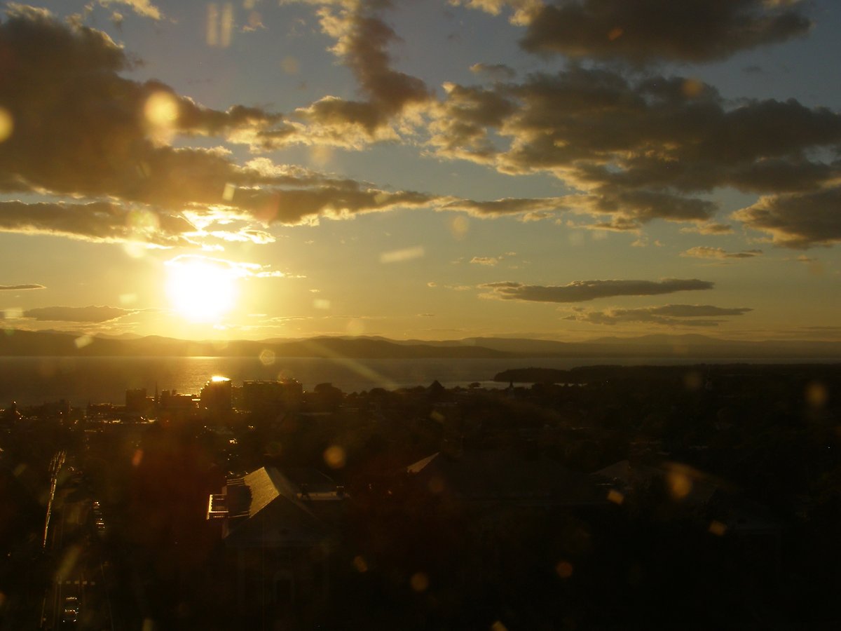 Right view, Burlington sunset on Monday, September 14, 2026