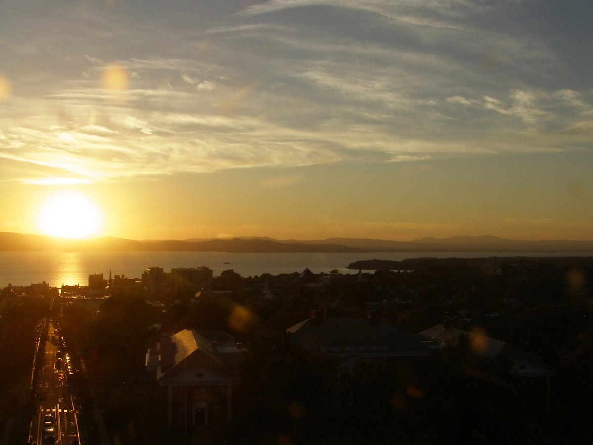 Right view, Burlington sunset on Friday, September 25, 2026