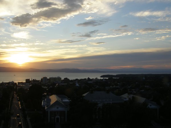 Burlington sunset on Saturday, September 26, 2026 at 6:43 PM EDT