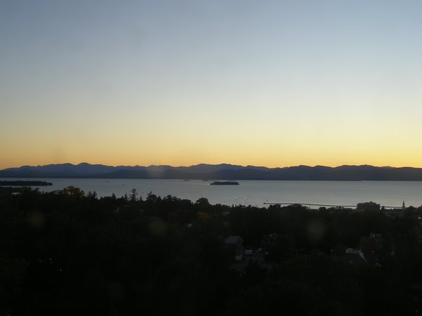 Burlington sunset on Saturday, October 3, 2026 at 6:43 PM EDT