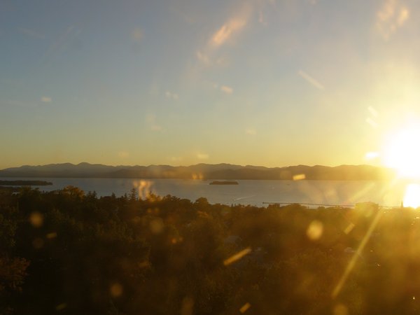 Burlington sunset on Saturday, October 3, 2026 at 6:28 PM EDT