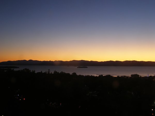Burlington sunset on Saturday, October 3, 2026 at 7:13 PM EDT