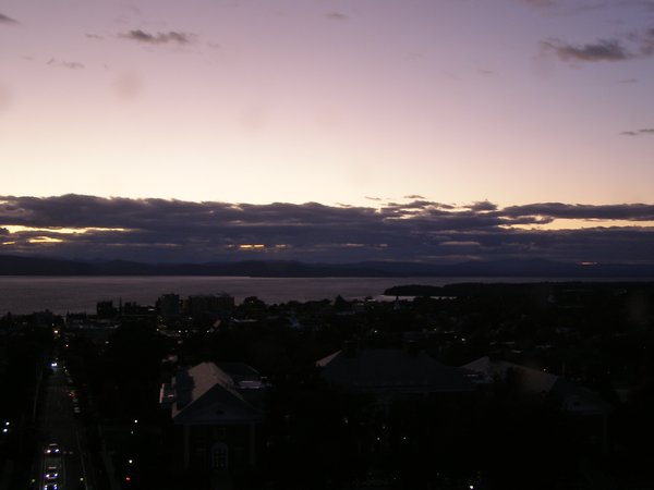 Burlington sunset on Monday, October 5, 2026 at 6:58 PM EDT