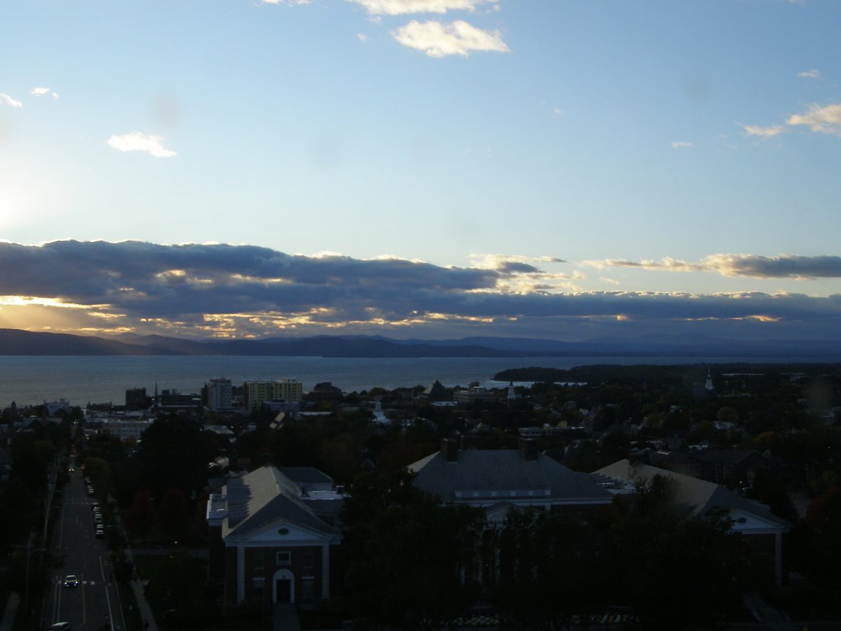 Right view, Burlington sunset on Monday, October 5, 2026
